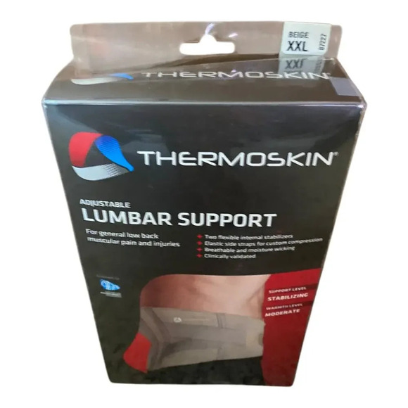 Thermoskin Adjustable Lumbar Support Stabilizing Back Brace XXL Beige Breathable - Picture 5 of 13
